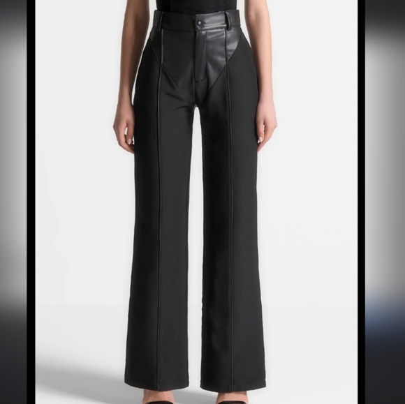 GORGEOUS Vegan Leather &Woven Trousers - Picture 11 of 16